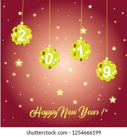 Happy new year 2022 illustration with typography Letter