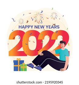 Happy New Year 2022 illustration