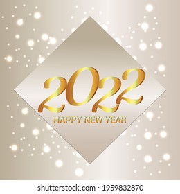 Happy new year 2022 invitation greeting card on creative background