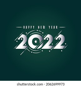 Happy New Year 2022 Lettering . Holiday Vector Illustration.