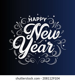 happy new year 2022 with lettering vector design illustration