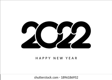 Happy New Year 2022 logo text creative design. Cover of business diary for 2020 with wishes. Brochure design template, card, banner. Vector illustration. Isolated, white background.