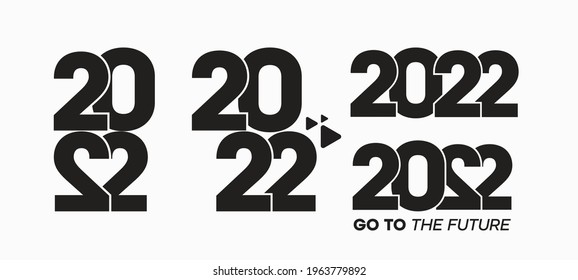 Happy New Year 2022 logo text design. Cover of business diary for 2022 with wishes. Brochure design template, card, banner. Vector illustration. Isolated on white background.
