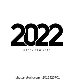 Happy New Year 2022 logo text design. Cover of business diary for 2022 with wishes. Brochure design template, card, banner. Vector illustration. Isolated on white background. EPS 10