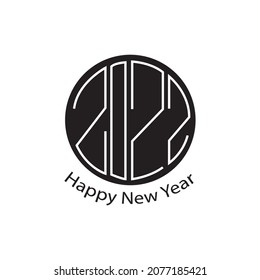 happy new year 2022 logo illustration design vector circle
