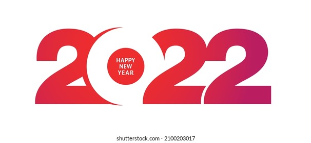 Happy New Year 2022 logo text design. Cover of business diary for 2022 with wishes. Brochure design template, card, banner.  Vector illustration.