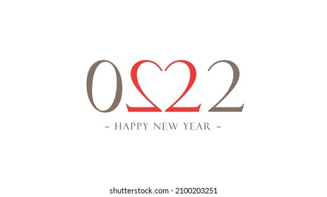 Happy New Year 2022 logo text design. Cover of business diary for 2022 with wishes. Brochure design template, card, banner.  Vector illustration.