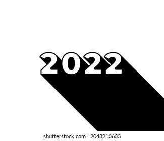 Happy New Year 2022 Long Shadow Design Template. Modern Design for Calendar, Invitations, Greeting Cards, Holidays Flyers or Prints