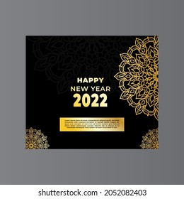 Happy New Year 2022 With Luxury Mandala