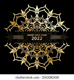 Happy New Year 2022 With Luxury Mandala