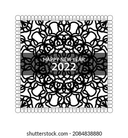 Happy new year 2022 with mandala art.