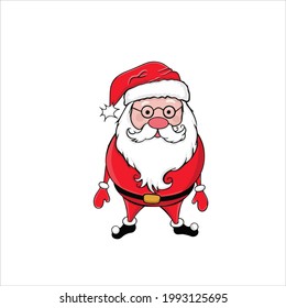 Happy New Year 2022. Merry Christmas Santa Claus. Vintage postcard. Vector illustration