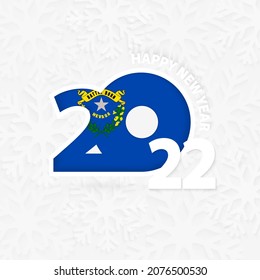 Happy New Year 2022 for Nevada on snowflake background. Greeting Nevada with new 2022 year.