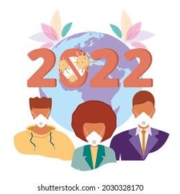 Happy new year 2022. No corona virus. New year of new discoveries and achievements.