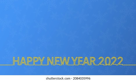 Happy new year 2022 on blue gradient screen with snow shadow. eps10 vector illustration.