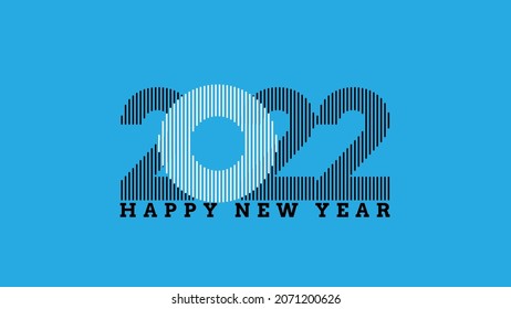 Happy New Year 2022 poster concept logo design. 2022 typography logo template for season celebration and decoration	