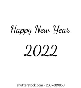 Happy New Year 2022 script text hand lettering. Flat Vector illustration - Vector