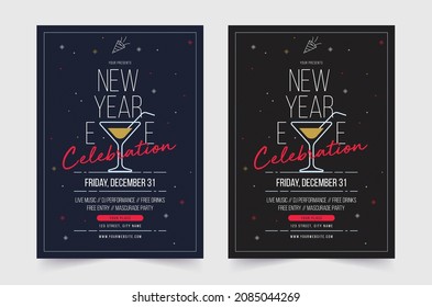 Happy new year 2022. Set of Flyer, poster, banner, brochure design templates for Happy new year 2022. Vector illustration. Winter holiday Perfect for invitation, card.