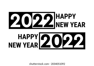 HAPPY NEW YEAR 2022. simple design on white background