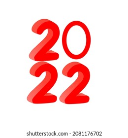 Happy New Year 2022 stacked text design