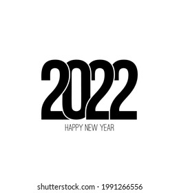 Happy new year 2022 template text design. Vector banner for flyer, brochure, booklet, greeting card.