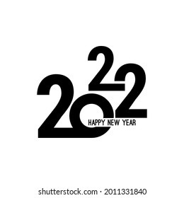Happy new year 2022 template text design. Vector banner for flyer, brochure, booklet, greeting card.