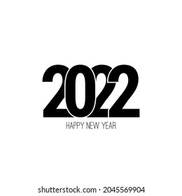 Happy new year 2022 template text design. Vector banner for flyer, brochure, booklet, greeting card.