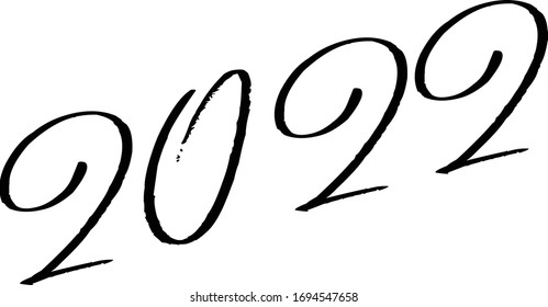 Happy  new year 2022 text sign illustration on white background 