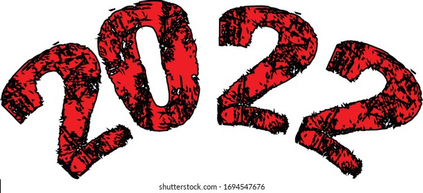 Happy  new year 2022 text sign illustration on white background 