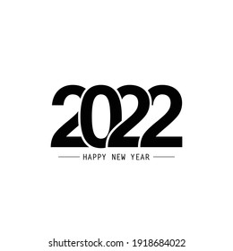 Happy New Year 2022 text design. for Brochure design template, card, banner. Vector illustration. Isolated on white background.