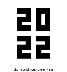 Happy New Year 2022 text design. Cover of business diary for 2022 with wishes. Brochure design template, card, banner. Isolated on white background. Year of the Tiger 2022. Vector illustration. 