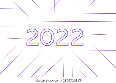 Happy New Year 2022 text design. Cover of business diary for 2022with wishes. Brochure design template, card, banner. Vector illustration. Isolated on white background.