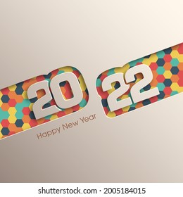 Happy new year 2022 Text Design vector.