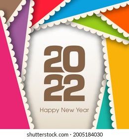 Happy new year 2022 Text Design vector.