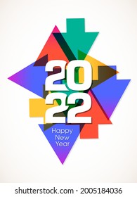 Feliz año nuevo 2022 vector de diseño de texto.