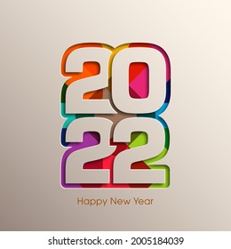 Happy new year 2022 Text Design vector.