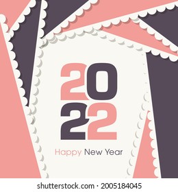 Feliz año nuevo 2022 vector de diseño de texto.
