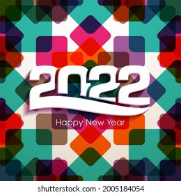 Happy new year 2022 Text Design vector.