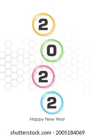 Feliz año nuevo 2022 vector de diseño de texto.