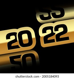 Happy new year 2022 Text Design vector.