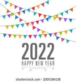 Happy new year 2022 Text Design vector.