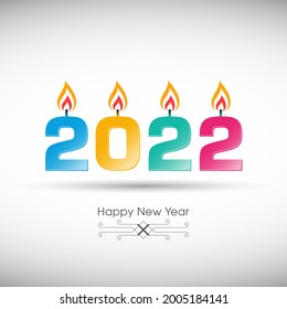 Happy new year 2022 Text Design vector.
