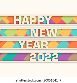 Happy new year 2022 Text Design vector.