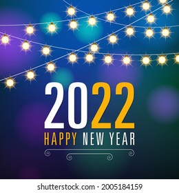 Happy new year 2022 Text Design vector.