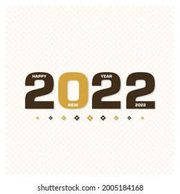 Happy new year 2022 Text Design vector.