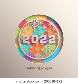 Happy new year 2022 Text Design vector.