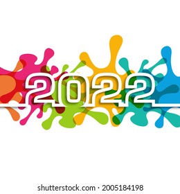 Happy new year 2022 Text Design vector.
