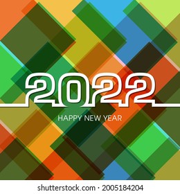 Happy new year 2022 Text Design vector.