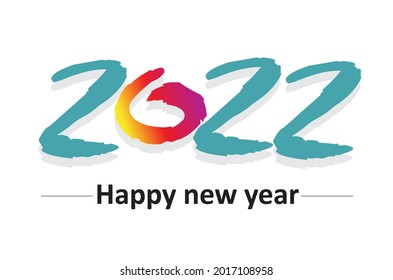 Feliz diseño de texto de Año Nuevo 2022. Portada del diario de negocios para 2022 con deseos. Plantilla de diseño de folleto, tarjeta, cartel. Ilustración vectorial. fondo blanco.