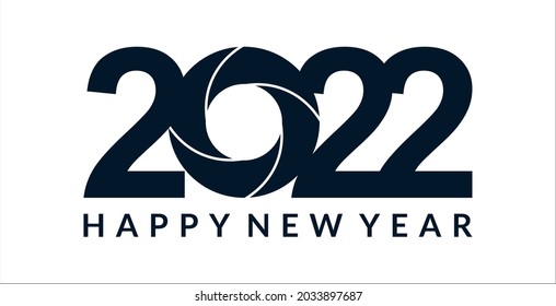 Happy New Year 2022 text design  for  flyer, banner, poster, greeting cards, calendar or print. . Vector Eps 10.